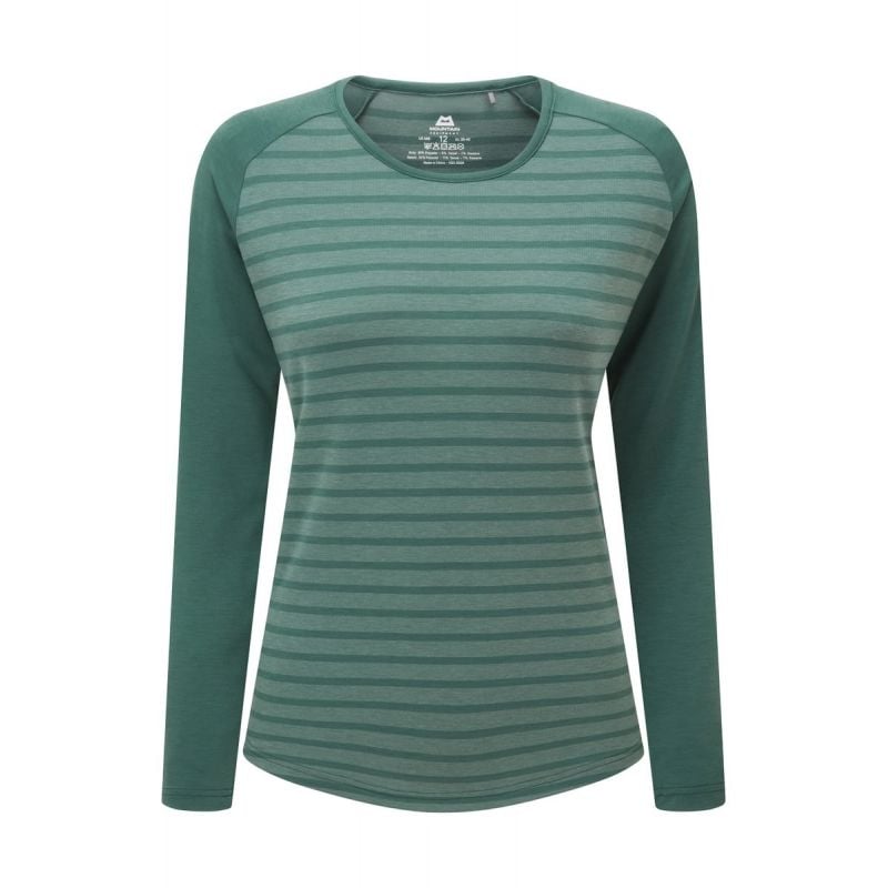 MOUNTAIN EQUIPMENT Redline LS Wmns Tee (Fern Stripe/Fern)